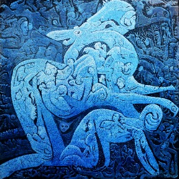 sargas  huile sur toile 80x80 cm