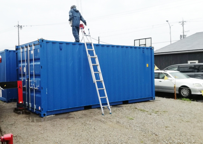愛知県一宮市 NEWVANコンテナ20ft2本設置