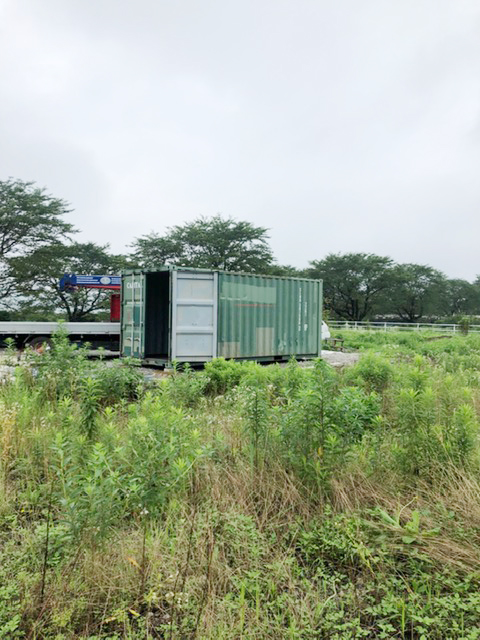 岐阜県郡上市 中古コンテナ12ftグレー設置