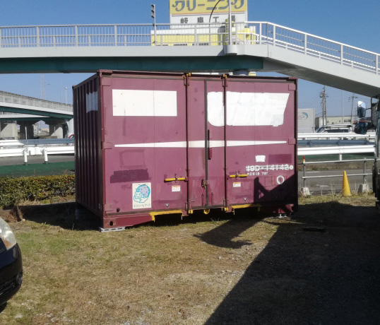羽島郡岐南町 中古コンテナ12ft現状品設置