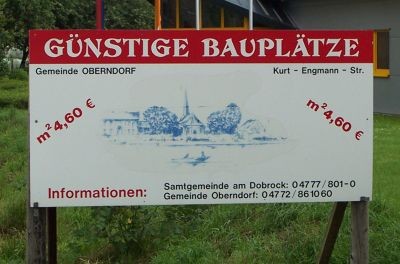 Schild Günstige Bauplätze Gemeinde Oberndorf 4,60 m²