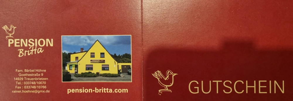 Außenansicht des Gutscheins