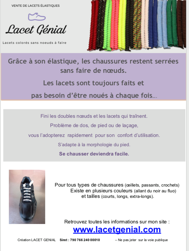 LACETS ELASTIQUES MON FLYER LACET GENIAL ELASTIQUE