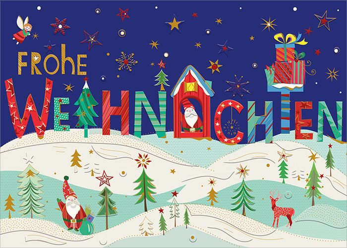 frohe weihnachten schriftzug