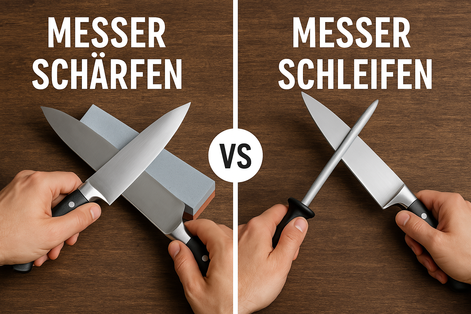 Messer schärfen vs. schleifen
