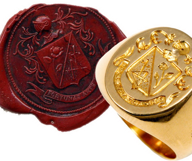 Anello con stemma araldico sales