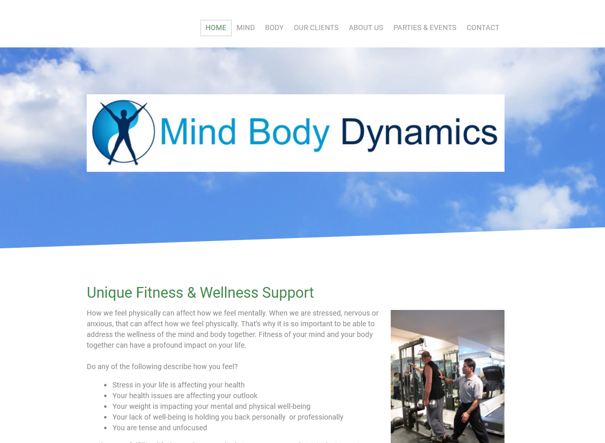 Website for health services provider