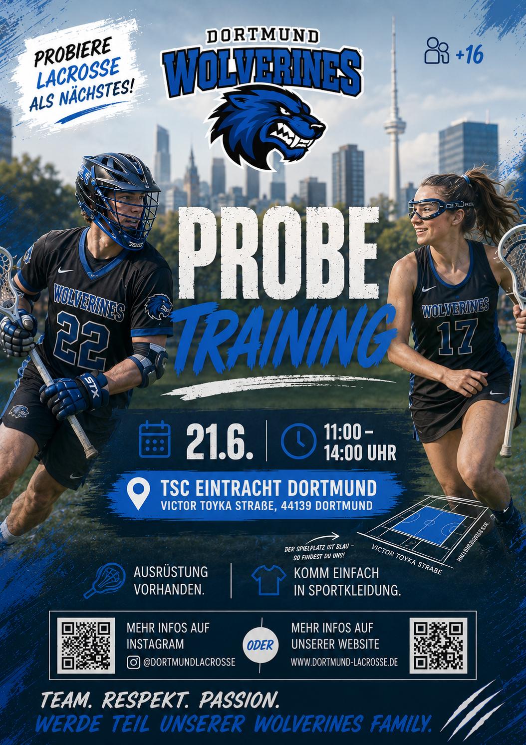 Probetraining bei den Wolverines