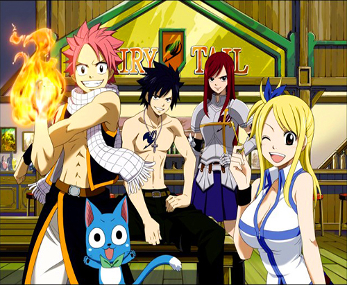 El Equipo más fuerte de Fairy Tail: Natsu, Gray, Erza, Lucy y Happy (Fuente: skinit.com)