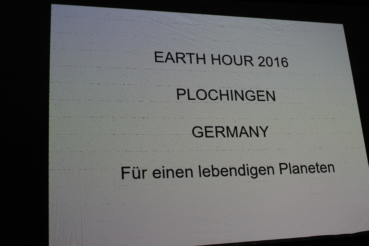 Foto: Rainer Hauenschild: Earth Hour 2016 in Plochingen - Für einen lebendigen Planeten!