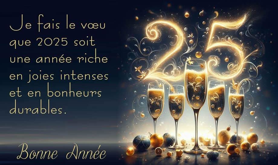 Tous nos voeux de joie et de bonheur pour 2025 !