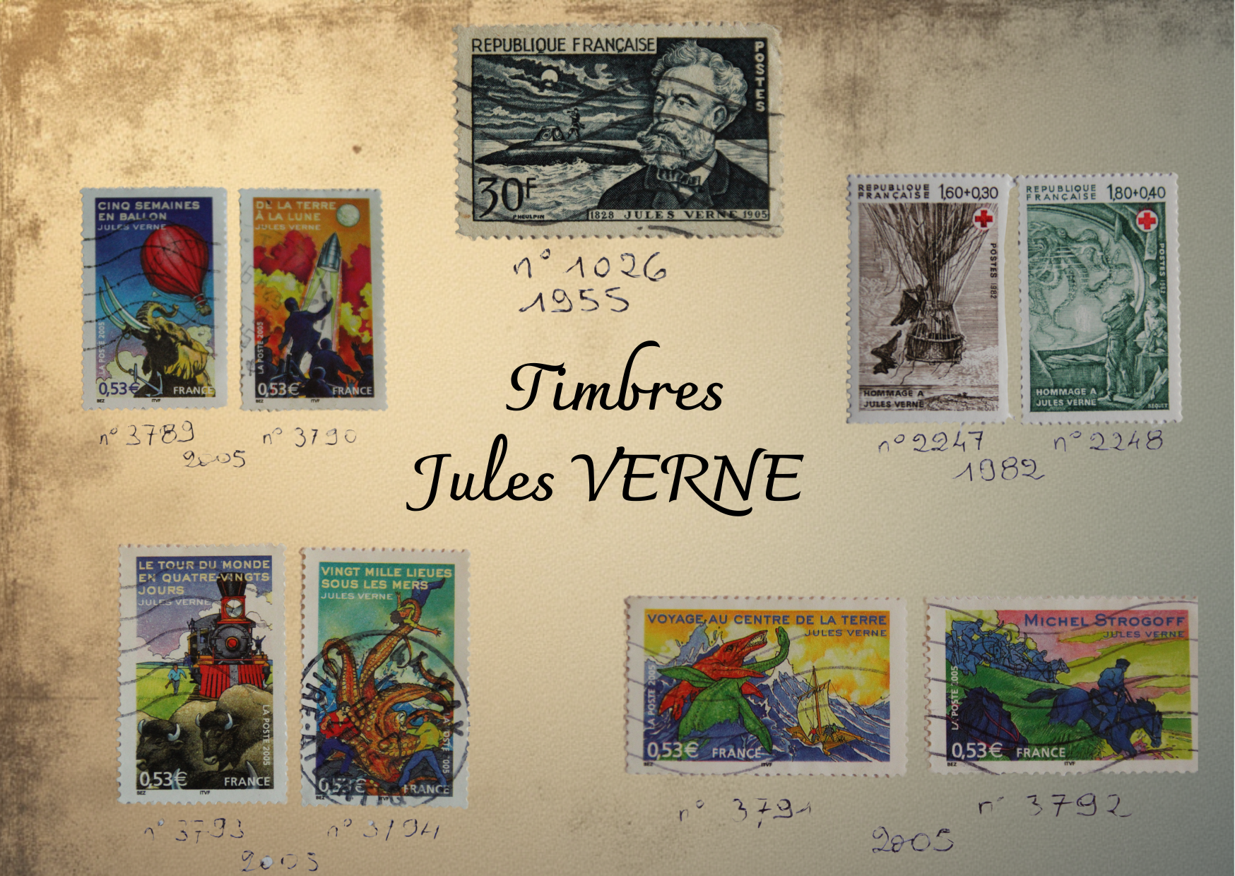 Timbres Jules VERNE : Suite de la collection à feuilleter