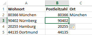 Excel 2013: Blitzvorschau - Seperation