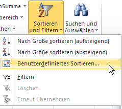 Excel: Benutzerdefiniertes Sortieren