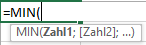Excel-Formeln: MIN