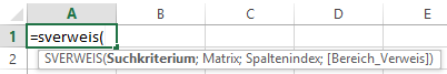 Excel: SVERWEIS - Aufbau
