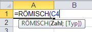 Excel-Formeln: RÖMISCH