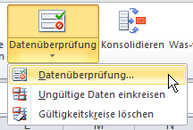 Excel: Drop-Down-Liste - Datenüberprüfung