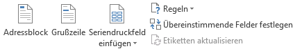 Word 2013: Seriendruck - Seriendruckfelder