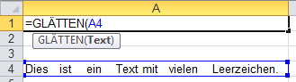 Excel-Formeln: GLÄTTEN