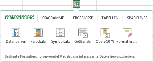 Excel 2013: Schnellanalyse