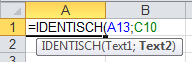 Excel-Formeln: IDENTISCH