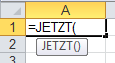 Excel-Formeln: JETZT