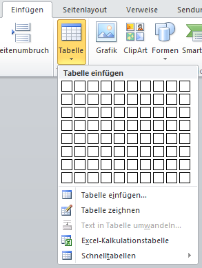 Tabellen in Word