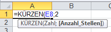 Excel-Formeln: KÜRZEN