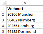 Excel 2013: Blitzvorschau - Beispieltabelle