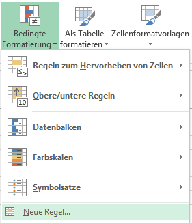 Excel: Bedingte Formatierung