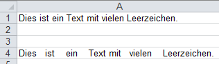 Excel-Formeln: GLÄTTEN - Ergebnis