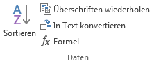 Tabellen in Word: Gleiche Spaltenüberschriften