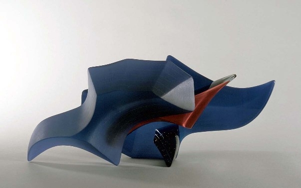 Lothar Göbel, Stein-Glas-Stein. Skulptur, Staatspreis, abstrakt, Glaskunst