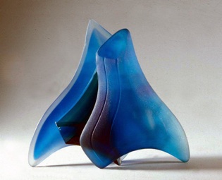 Lothar Göbel, Stein-Glas-Stein. Skulptur, Staatspreis, abstrakt, Glaskunst