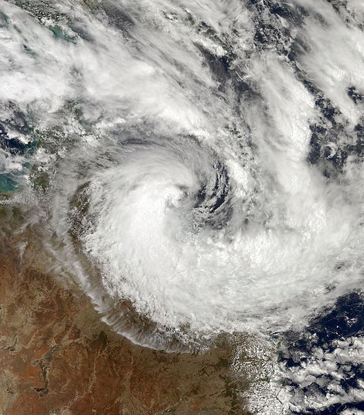 Satellite image of Tropical Cyclone Dylan on 30 January 2014. http://upload.wikimedia.org/wikipedia/commons/c/c0/Dylan_Jan_30_2014_0350Z.jpg