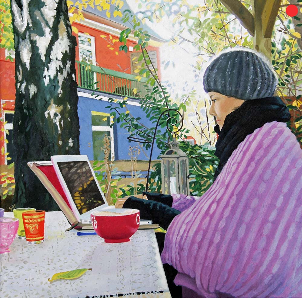 Nachbarin, Oil on Canvas, 40 x 40 cm