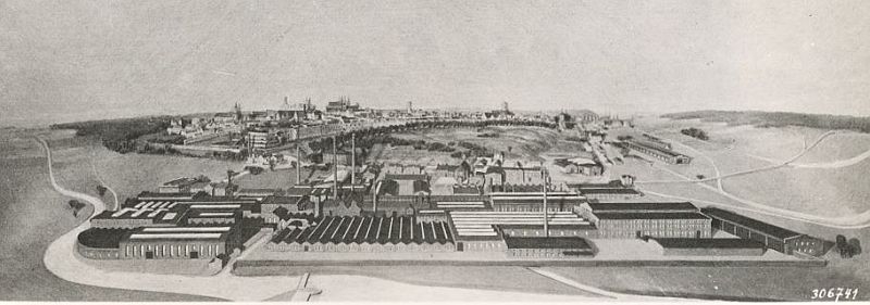Maschinenfabrik Augsburg um 1898; Gäste von Krupp kamen häufiger zur Motorenvorführungen und Besprechungen hierher.