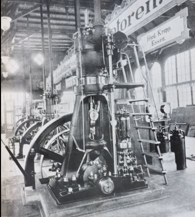 Dieselmotoren-Pavillon auf der II. Kraft- und Arbeitsmaschinen-Ausstellung In Müchen, Juni bis Oktober 1898
