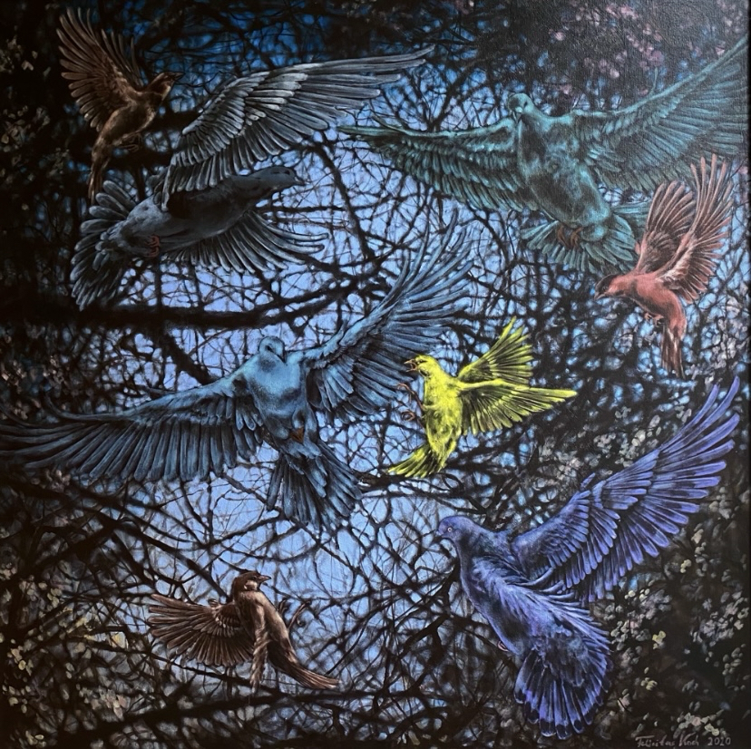 Aviarium 1,00 x 1,00 m     Acryl auf Leinwand  /  acrylic on canvas