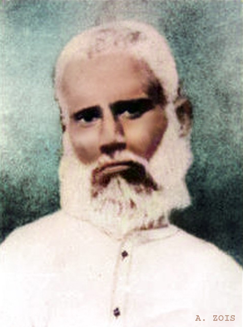 Shri Tajuddin Baba. Image colourized by Anthony Zois.