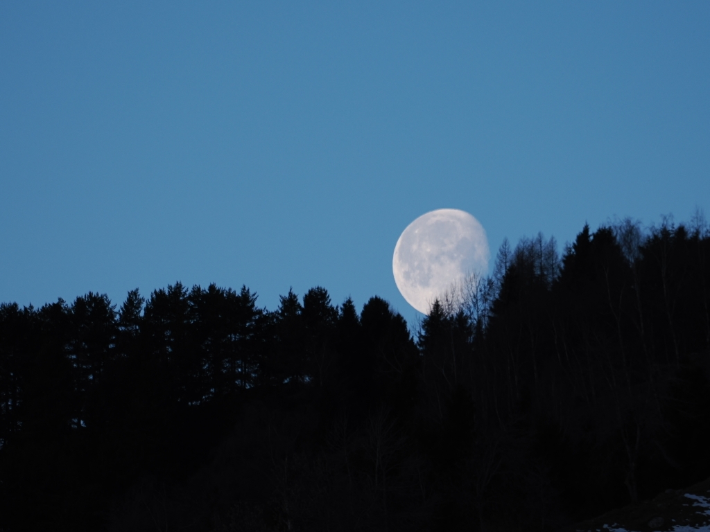 Bild:franziskarihs Untergehender Mond Rabius (Graubünden)