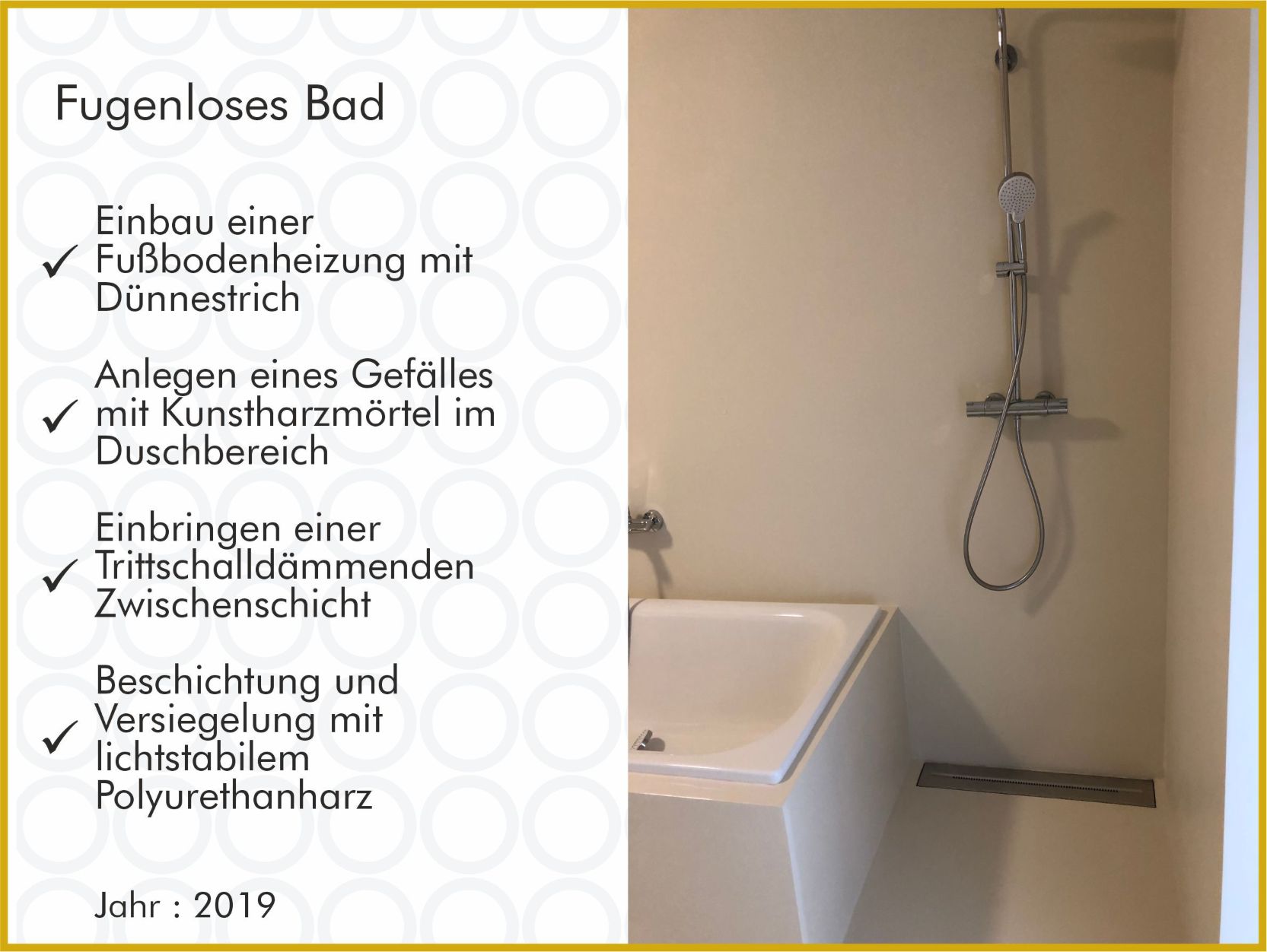 Fugenloses Bad Polyurethan fertig