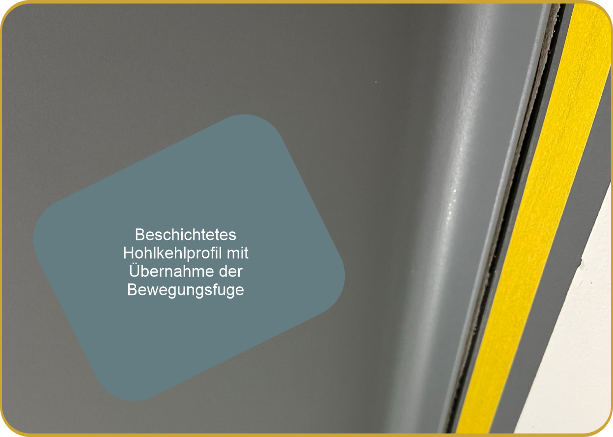 Polyurethanbeschichtung Detail Hohlkehle/Wandanschluss