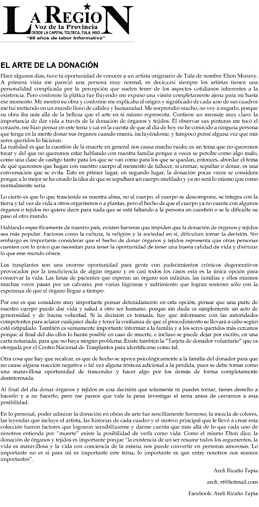 http://www.laregiontula.com.mx/2013/09/25/el-arte-de-la-donacion-33800/