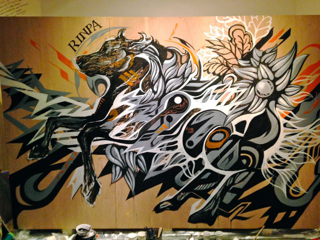 Live paint @ unice(代官山)　Paint with Rinpaeshidan crew 2013.12