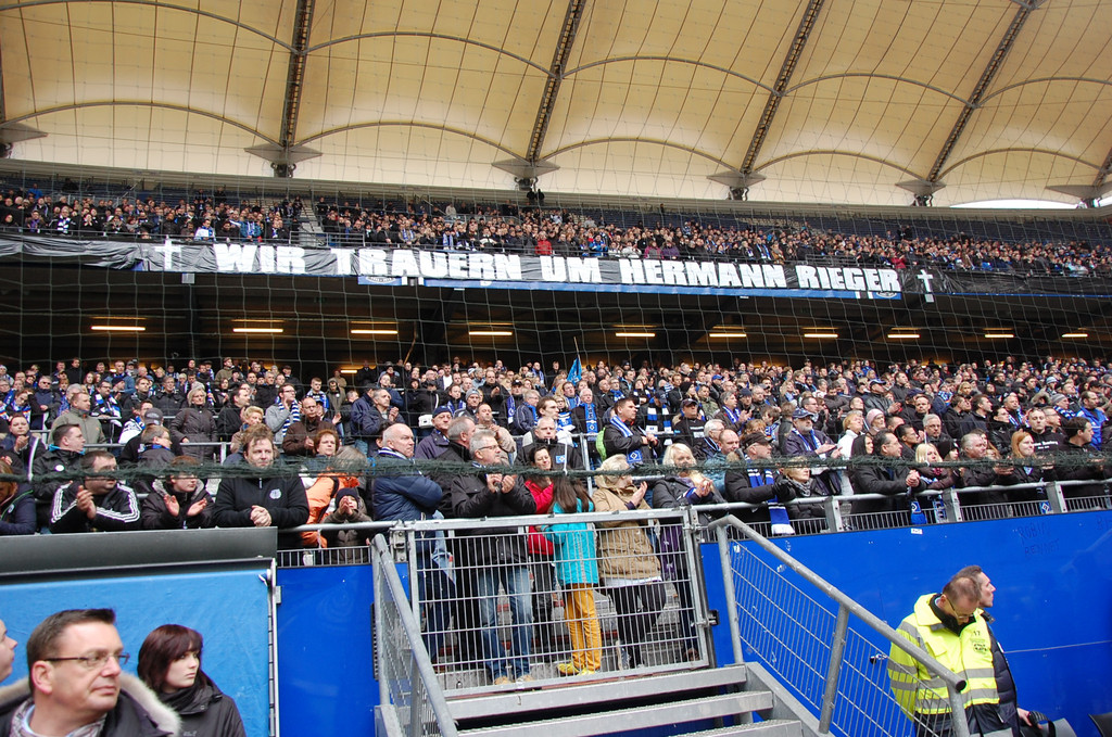 Trauerfeier von Hermann Rieger im Volksparkstadion am 02.03.2014