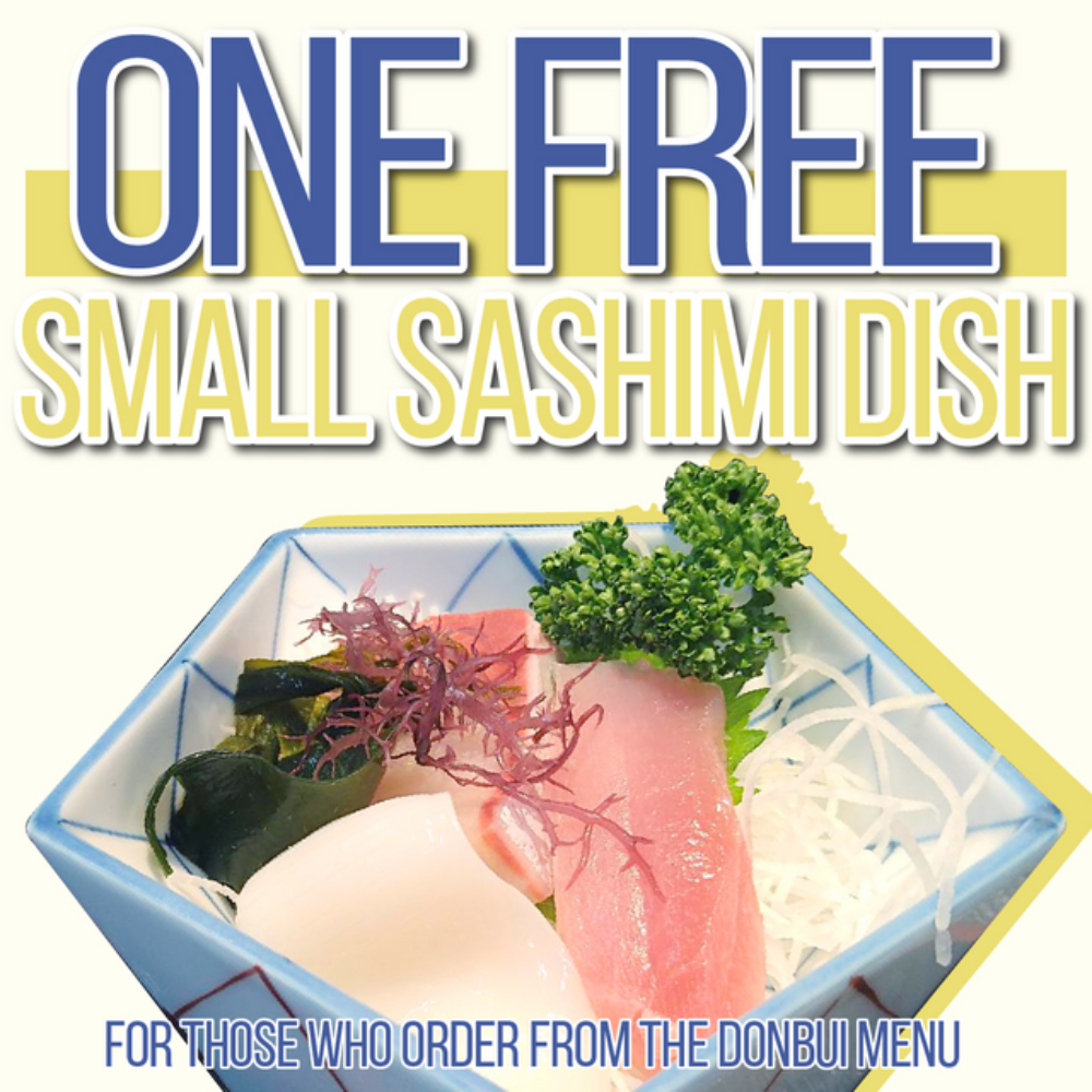 Yamayoshi-Tei: One free small sashimi dish for those who order from the any donbui menu