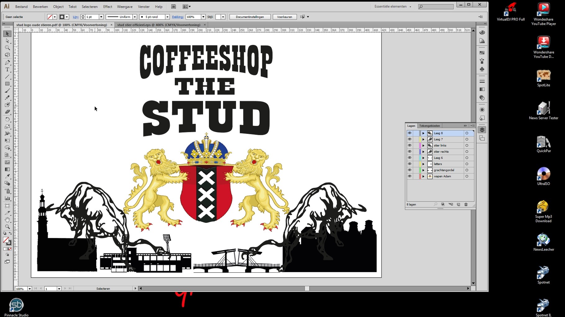 logo  2 new for coffee shop The Stud in Amsterdam