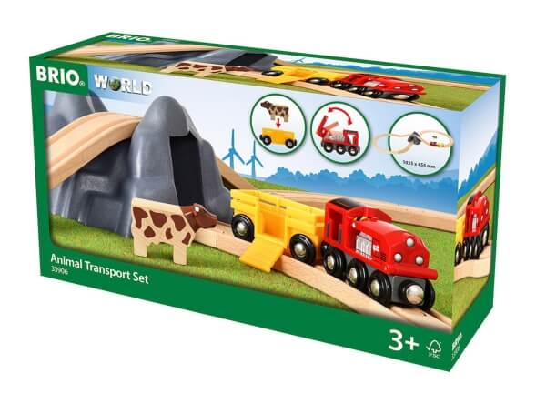 SainSmart Holzeisenbahn Set 38-teilig - FSC-zertifiziert, Ab 3 Jahren